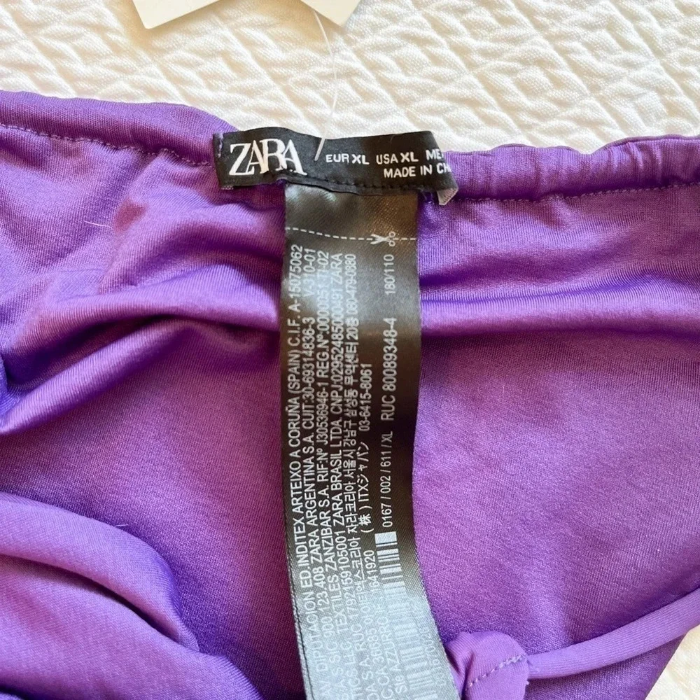 Zara Purple Ring Detail Bandeau Bikini Set